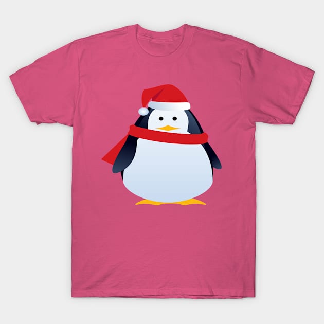 Christmas Penguin T-Shirt by Lilustrations